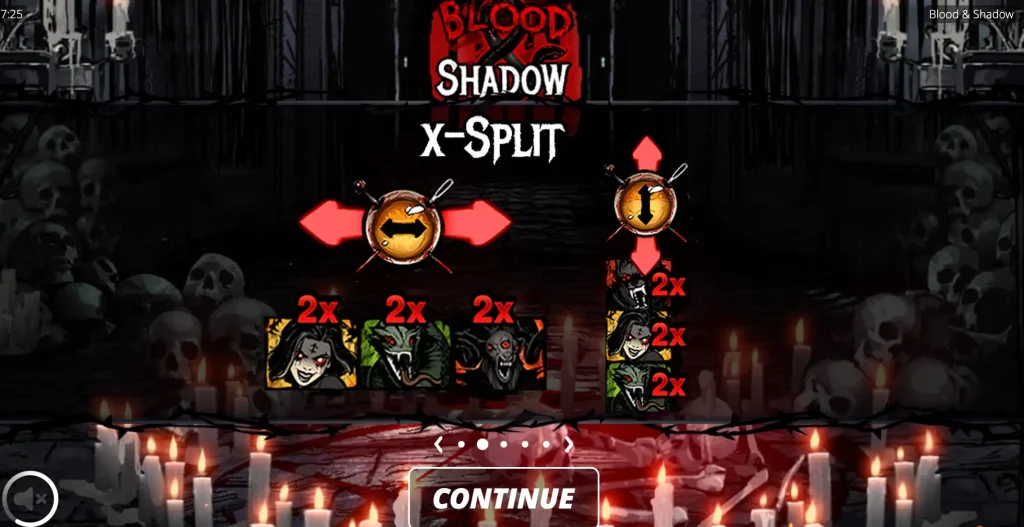 Cursed Spins bonus round in Blood & Shadow with expanded 5x5 grid and high-paying characters
