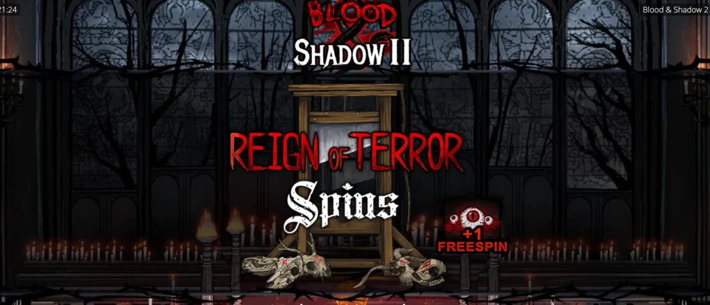 Ritual Bar progression and Candle Spins feature in Blood & Shadow 2 slot