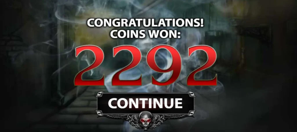Bonus coffin hunt game screen with vampire staking