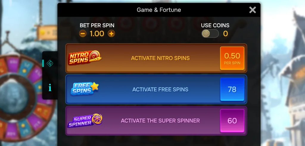 Special features of Bloodaxe slot including wild axes, free spins, collection meters and Super Spinner bonus